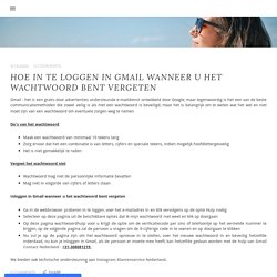 Hoe in te loggen in Gmail wanneer u het wachtwoord bent vergeten