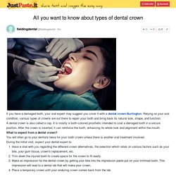 All you want to know about types of dental crown