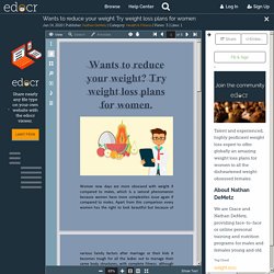 Reduce your weight with weight loss plans