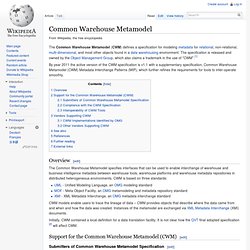 Common Warehouse Metamodel