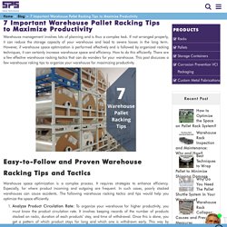 7 Warehouse Pallet Racking Tips - SPS Ideal Solutions