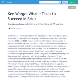 Ken Wargo: What it Takes to Succeed in Sales