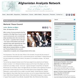 The Afghanistan Analysts Network (AAN) / Warlords' Peace Council