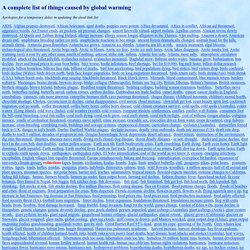 A Complete List Of Things Caused By Climate Change