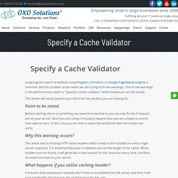 How to Fix the Specify a Cache Validator