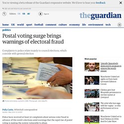 Postal voting surge brings warnings of electoral fraud