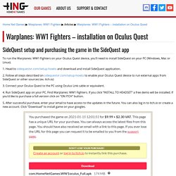 Warplanes: WW1 Fighters – installation on Oculus Quest
