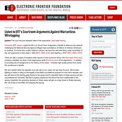 Listen to EFF's Courtroom Arguments Against Warrantless Wiretapping