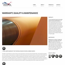 WARRANTY, QUALITY & MAINTENANCE