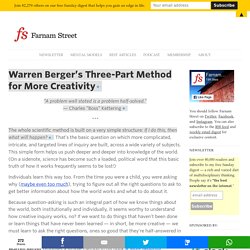 Warren Berger's Three-Part Method for More Creativity