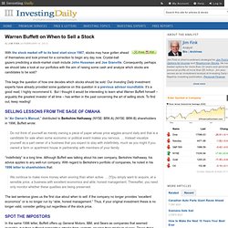 Warren Buffett on When to Sell a Stock — BRK-A, BRK-B — Investing Daily