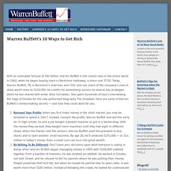 Warren Buffett's 10 Ways To Get Rich