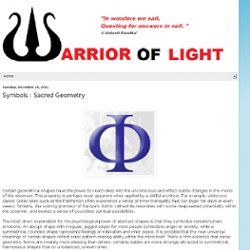 Warrior Of Light: Symbols : Sacred Geometry