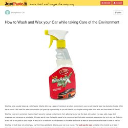 How to Wash and Wax your Car while taking Care of the Environment