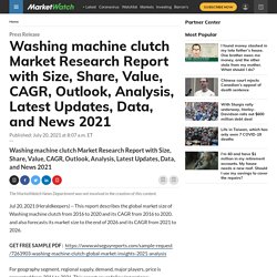 Washing machine clutch Market Research Report with Size, Share, Value, CAGR, Outlook, Analysis, Latest Updates, Data, and News 2021