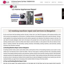 LG washing machine repair and services in Bangalore