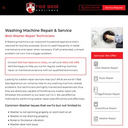 Washing Machine Repair in Port Moody and Vancouver - Redseal Appliance