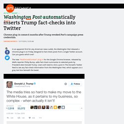 Washington Post automatically inserts Trump fact-checks into Twitter