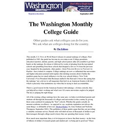 &quot;The Washington Monthly College Guide &quot; by The Editors