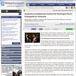 Academics and Diplomats Contest the Washington Post’s Propaganda on Venezuela