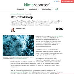 Wasser wird knapp – klimareporter°