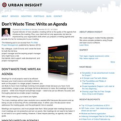 Don't Waste Time: Write an Agenda