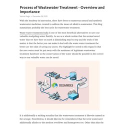 What is the importance of wastewater treatments?