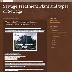 Wastewater Treatment by Sewage Treatment Plant Manufacturers