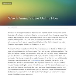 Watch Anime Videos Online Now