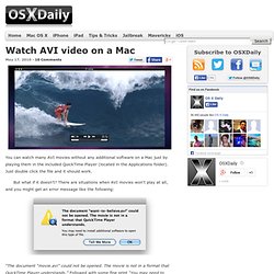 Watch AVI video on a Mac