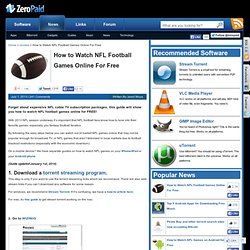 How to Watch NFL Football Games Online For Free
