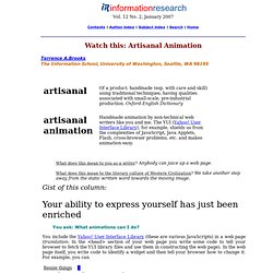 Watch this: Artisanal Animation