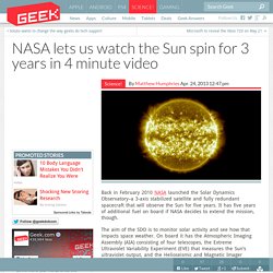 NASA lets us watch the Sun spin for 3 years in 4 minute video