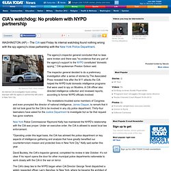 CIA watchdog: No problem with NYPD partnership