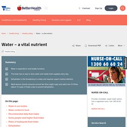 Water – a vital nutrient