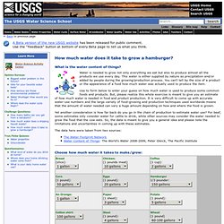 How much water does it take to grow a hamburger? USGSWater Scien