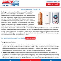 Water Heater Repair Tracy, CA