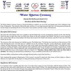 Water Libation Ceremony