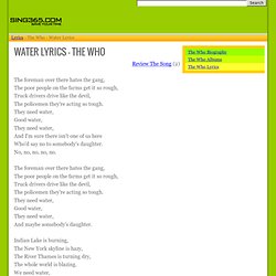 THE WHO - WATER LYRICS