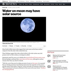Water on moon may have solar source