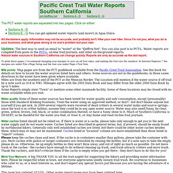 Water Reports from the PCT