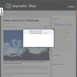 Water Scarcity in Himalayas
