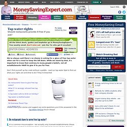 Tap Water: Where can I get it for free – Money Saving Expert