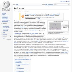 Peak water