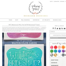 Watercolor 'Will You Be My Bridesmaid?' Cards