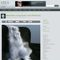 Waterfall using fluids and nParticles