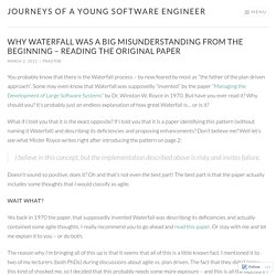 Why Waterfall was a big misunderstanding from the beginning – reading the original paper – Journeys of a young Software Engineer
