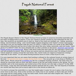 Waterfalls of the Pisgah Ranger District, Pisgah National Forest