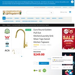 Watermark WELS Pull Out Kitchen Faucet Mixer Brass Golden Plated Laundry Tap
