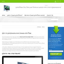 Watermark Images for Free online without using Photoshop (Video)